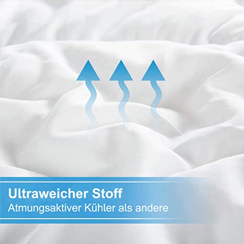 CottonHouse Bettdecke 220 x 240cm 4 Jahreszeiten Bettdecke, Mikrofaser Steppdecke, Weiche und Bequeme Ganzjahresdecke , Deal für Allergiker, Weiß - Image 4