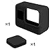 Protective Case for GoPro Hero 5 6 Sport Camera with Lens Cap, FineGood Soft Silicone Covers for Hero5 Hero6 Action Camera and Lens- Black