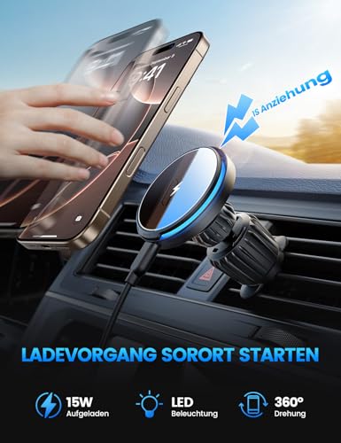 Lamicall 15W Handyhalterung Auto für Magsafe Autohalterung mit Ladefunktion – Ansicht 4