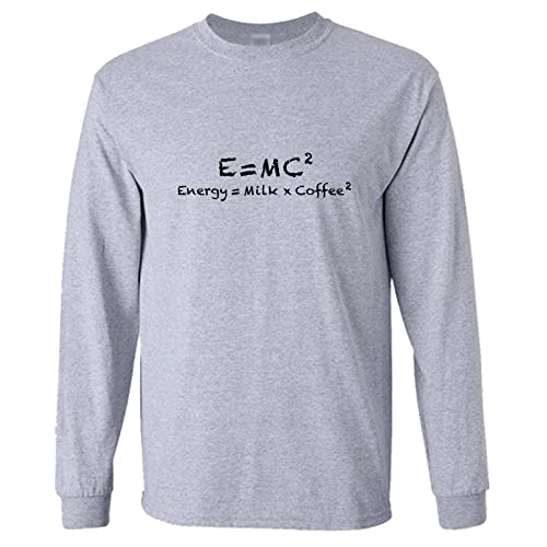 T-shirt manche longue Einstein gris pour homme adepte d'humour en taille 3XL