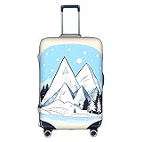 XZDLYY Schneebedeckte Berge Kofferhülle mit unsichtbarem Reißverschluss, für Business und Reisen,...