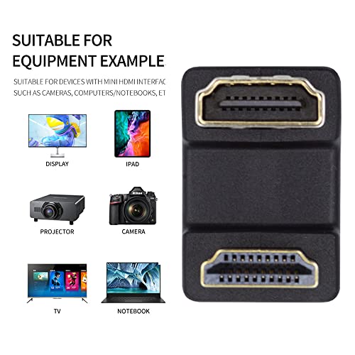 cablecc Adaptador HDMI ángulo 360° macho a hembra miniatura 3