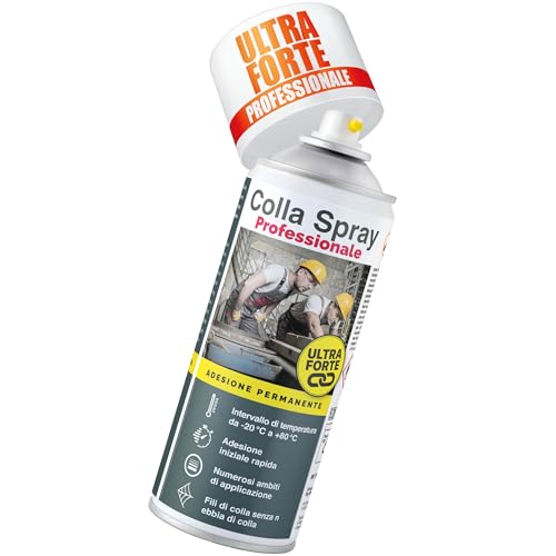 Everglue Adesivo spray di qualità professionale, adesivo permanente con valvola a spruzzo variabile, colla per contatto extra forte (1 colla spray con testina variabile)
