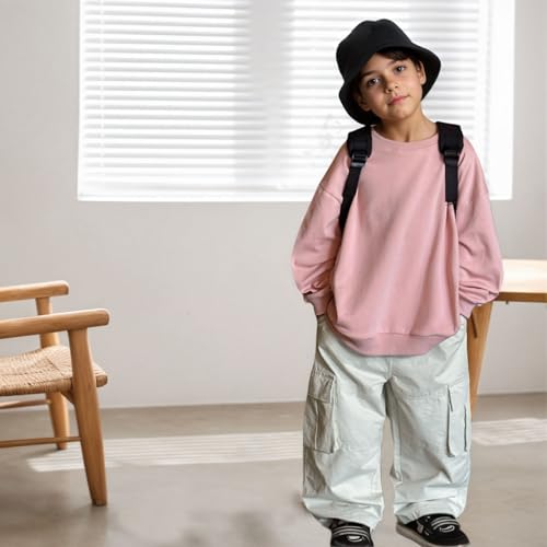 Boys Cargo Pants Casual Solid Color Outdoor Trouser with Multi Pockets Soft Fashion School Pants for Boys 4-12 Years3