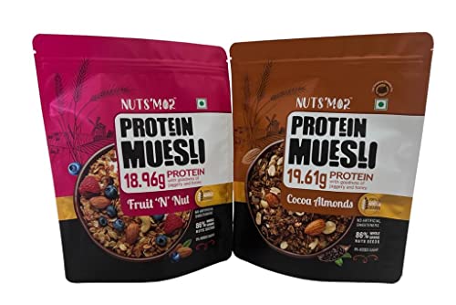 NUTSMOR Protein Muesli combo pack protein with goodness of jaggery and honey"Fruit N Nut" and"cocoa almonds" (B0BWRK4TNK) Amazon Price History, Amazon Price Tracker