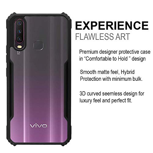Image of Amazon Brand - Solimo 360 Degree Protection Black Border Back Cover for Vivo Y12 | Y15 | Y17 - Black - Abs