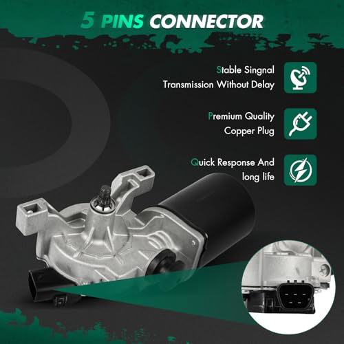 Image of SCITOO Windshield Wiper Motor Compatible for Chevrolet for Silverado 1500 | Direct fit for 2019-2022 For Chevrolet For Silverado 1500|Replaces OE 84339745;84497548|5 Pins|Fit for Front Wiper Motor