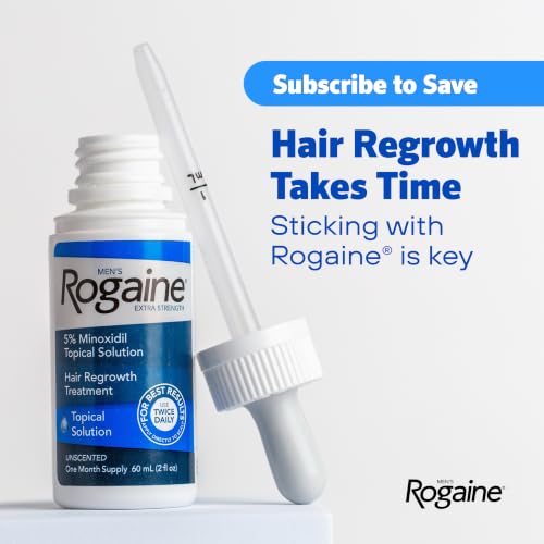 Men's Rogaine Extra Strength 5% Minoxidil Topical Solution, 3 x 2 fl. oz | Hair Loss & Regrowth Topical Treatment for Men, Unscented, Follicle Booster Liquid, 3-Month Supply - image 7