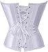 HNGHOU Women's Bustier Corset Top Plus Size Satin Waist Cincher Overbust Bustiers (White,Medium)