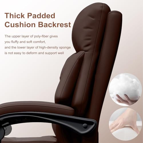 Image of Office Chair with Leg Rest Executive Desk Chairs with Wheels High Back Computer Gaming Chairs Adjustable Reclining Ergonomic Work Chair for Home Office