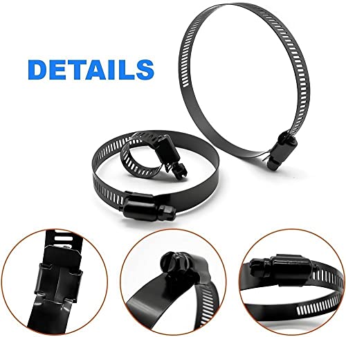 60Pcs Hose Clamp Stainless Steel Adjustable 6-38Mm Range Worm Gear Hose Clamps Assortment Kit For Plumbing, Automotive, Mechanical Applications (Black) #TOP6
