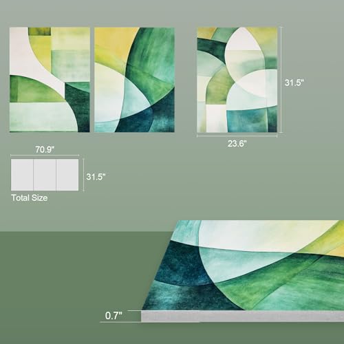 UMIACOUSTICS 3 Pcs 0.7Inch Thick Art Acoustic Panels, Decorative Acoustical Wall Panels, Sound Absorbing Art Panels for Home, Office, Hotel,Boundless-Verdure — view 2
