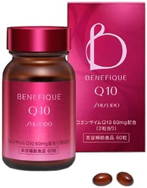 Shiseido Benefique Q10 60 Tablets | Coenzyme Q10, Sesame, Collagen, Hyaluronan etc (Japan Import)
