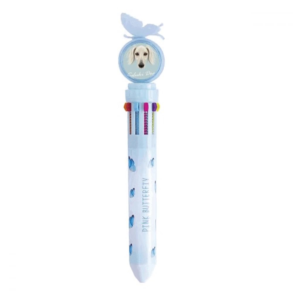 Stylo à bille rétractable multicolore cadeau idéal pour fan de Saluki - 4