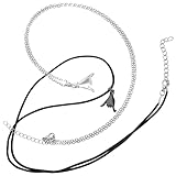 FRCOLOR Collar para Parejas Colgante de Gancho Ajustable Metal Resistente en Acabado Mate Negro y Mate Plata Conjunto de 2 Piezas Adecuado para Obsequio Romántico y Ocasión Especial