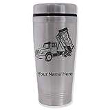 LaserGram 16oz Commuter Mug, Dump Truck, Personalized Engraving Included