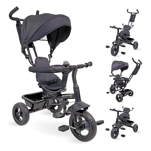 Mobiclinic®, Triciclo evolutivo, 3 en 1, Lulu, 18 Meses a 5 años, Bicicleta para niños, Asiento Giratorio 360º, Manillar y Capota, Arnés de Seguridad, Cesta Timbre, Carrito