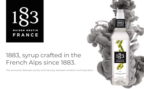 Image of 1883 Pure Cane Sugar Syrup for Drinks, Made in France, 1 Liter Plastic Bottle