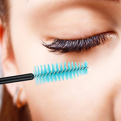 Image of G2PLUS 100PCS Disposable Eyelash Brushes, Adjustable Mascara Wands Makeup Applicator, Lash Spoolies Brushes for Eyelash Extensions and Eyebrows (Blue)