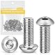 Caianwin M3 x 10mm 100Pcs Linsenkopfschrauben Innensechskant 304 Edelstahl Flachrundkopfschrauben für den Möbeleinbau,Industriebereiche