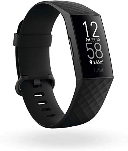 Fitbit Charge 4 Fitness and Activity Tracker with Built-in GPS, Heart Rate, Sleep & Swim Tracking, One Size (S & L Bands Included, Black)