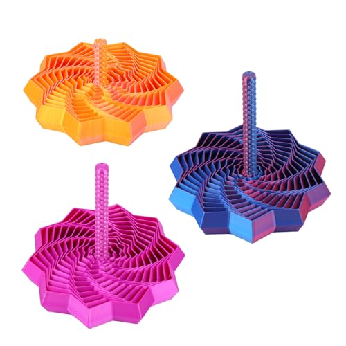 Goktvai 3 Estrellas de Panal Expandibles con Asas, Juguetes Sensoriales con Forma de Estrella en Espiral Impresos en 3D para Adultos y Niños Ideal para Oficina Aula y Escritorio (3 Colores)