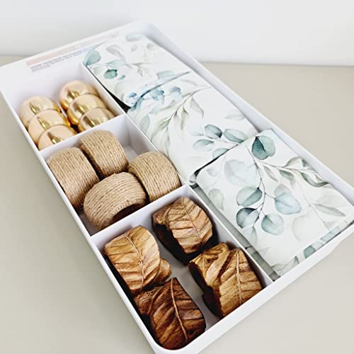 Ou, OL1050BCF, Organizador de Gavetas ou Logic 4 Divisórias Porta Objetos, cor Branco, Polipropileno