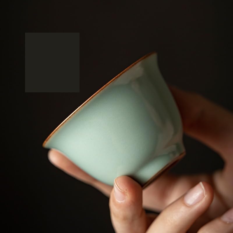 Filiżanki Matcha Mistrz Kubek Tea Cup Ceramiczny Kung Fu Kubek Herbaty Retro Ręcznie Ru Porcelana Mała Pojedyncza Filiżanka Herbaty Zestaw Herbaty Kubek Infuser