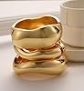 Chunky Gold Bangle Bracelets for Women, 14k Gold Plated Dainty Cuff Stackable Bangles Set, Trendy Bracelet Stack Fashion Jewelry Gifts #4