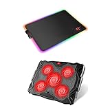 Havit RGB Gaming Mouse Pad for Laptop Computer PC Games and 5 Fans Laptop Cooling Pad for 14-17 Inch Laptop