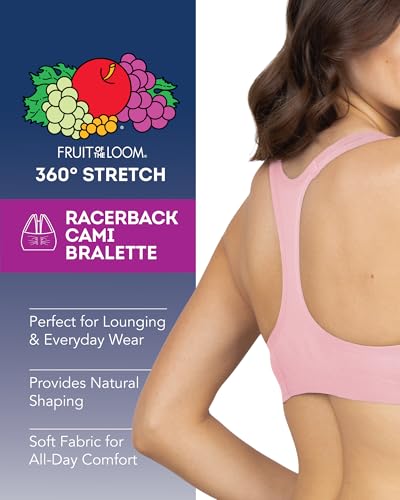 Image of Fruit of the Loom Women's Spaghetti Strap Cotton Sports Bra - All-Day Comfort
