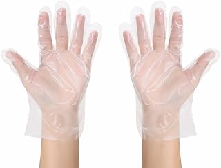 Clear Plastic Gloves for Cooking, Cleaning - 100 pcs L, XL size Disposable Polyethylene Gloves for Food - Latex Free Gloves - Clear Food Handling Prep Gloves