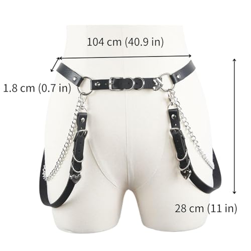 Women Heart Punk Leather Belts Hip Hop Rock goth Waist Belt Fashion Vintage ladies Boho Waist Belt for Dress2