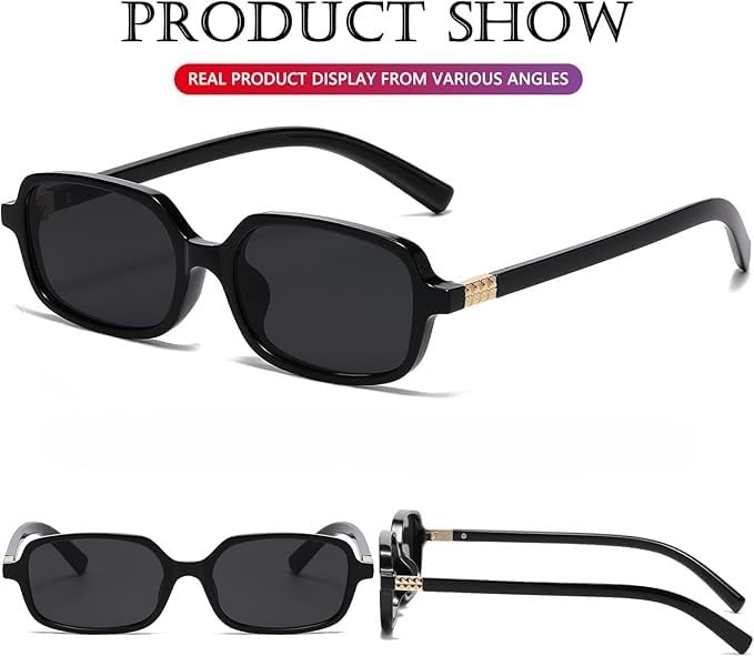 Image of Legend Eyewear Trendy Rectangle Sunglasses for Women Men Retro Fashion 90s Small Square Shades Vintage Y2K Sun Glasses