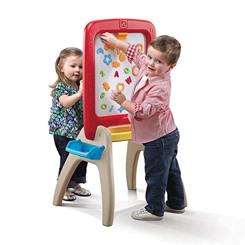 Step2 All Around Easel for Two, Kids Activity Table, Double-Sided Art Board, Made of Durable Plastic, Includes 94-Piece Soft Foam Magnets, For Toddlers 3+ Years Old by Step2 - Used condition - US$46.40