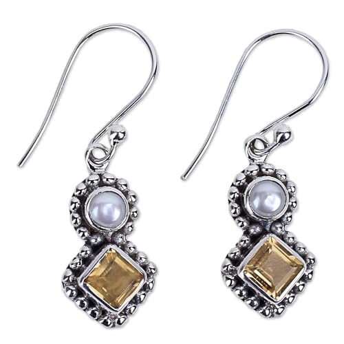 Boucles d'oreilles Kolkata Sparkle en citrine et argent .925 NOVICA