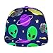 Fashionable Baseball Cap Alien UFO Spaceship Universe Art Dad Cap for Women Men Teens, Fitted Quick Dry Golf Cap Headwear