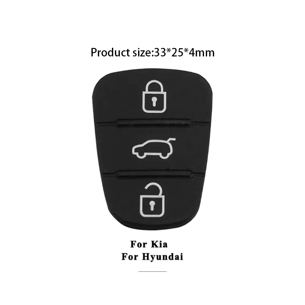 2 Pezzi Pulsanti Gomma Per Telecomando Auto – Ricambio Per Chiave Hyundai I30, Ix35, Tucson, Kia Rio, K2, K5