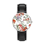 Floral Teekanne Armbanduhren Klassisches silbernes Zifferblatt Edelstahl Uhren Mehrfarbig Trend Armband Analog Damen Herren Damen Armbanduhr, silberfarben