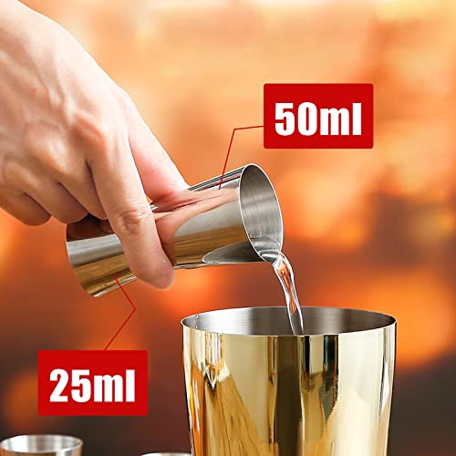 Jetisva 2pcs Stainless Steel Drink Measures - 25ml & 50ml Shot Measure Gift Set for Bar, Party & Cocktails - Image 4