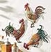 Premium Metal French Country Rooster Wall Art Trio By Besti – Detailed & Vibrant Colours, Perfect Rustic Décor Idea, Lightweight & Easy-To-Clean Design, Super-Cute & Awesome Indoor & Outdoor Decor