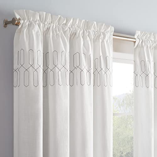 Vue Arashi Modern Boho Decorative Ombre Rod Pocket Window Curtain For Living Room (1 Panel), 52 In X 95 In, Grey #TOP2