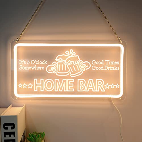 Britrio Neon Bar Sign For Home Bar Pub Man Cave Beer Mugs Wall Decor Sign Kitchen Dinning Room Light Birthday Party Bedroom Cafe Wall Art Holiday Gift For Dad Men Him 5V Usb Powered White #TOP6
