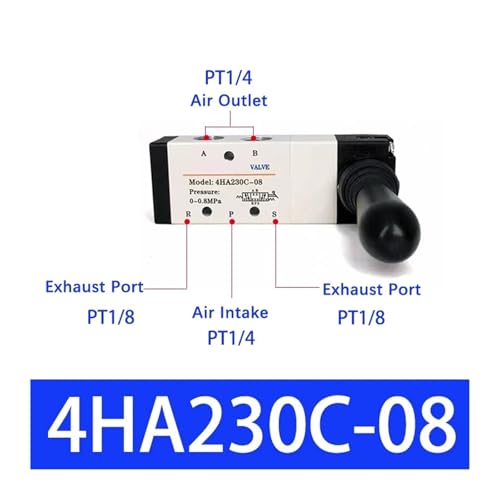 Vanne pneumatique manuelle 4HA230 pour commande d'air comprimé - 3