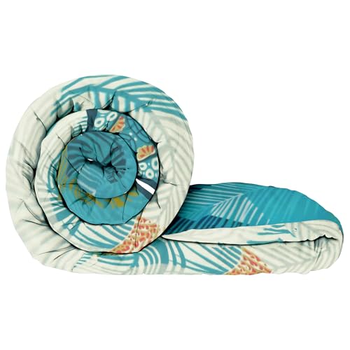 Image of Single Bed Comforter 180 GSM Reversible Microfiber | Comforter Single | AC Comforter Single Bed | Lightweight All Season Comforter | Blanket Single Size - Blue & White