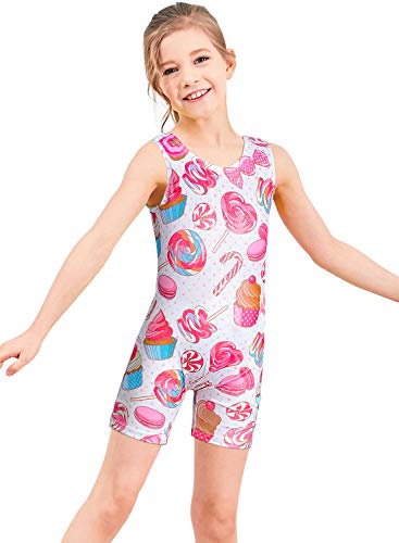 Image of HOZIY Gymnastics Leotards for Girls Unicorn Aurora Rainbow Mermaid Dinosaur Cupcake Sparkle Biketard Toddlers Kids Children