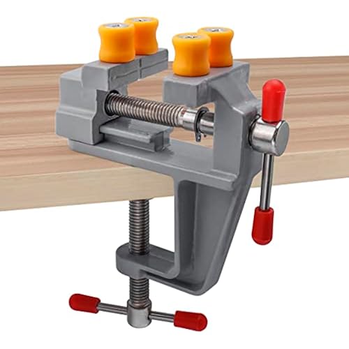 Yakamoz Mini Bench Vise Small Table Vice Clamp on Vise Drill Press Vise Workbench Vice for Jewelry Making Wood Carfit DIY Breads Watch Repairing