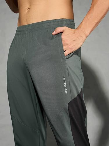 Image of TECHNOSPORT Men Colorblock Slim Fit Sports Trackpants TS Flexi Polyester Mid Rise Drawstring Track Pant for Men Pockets Gym Workout Running Joggers Casual Quick Dry
