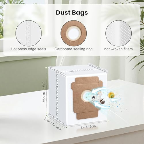 Image of 25 Pack Roomba Replacement Parts for iRobot 104 / Roomba 105 Combo /105X /105 Vac / Q052 Robot Vacuum & Mop, 2 Bristle Brush, 6 Edge-Sweeping, 6 Filters, 6 Dust Bags, 4 Mop Pads, 1 Cleaning Brush