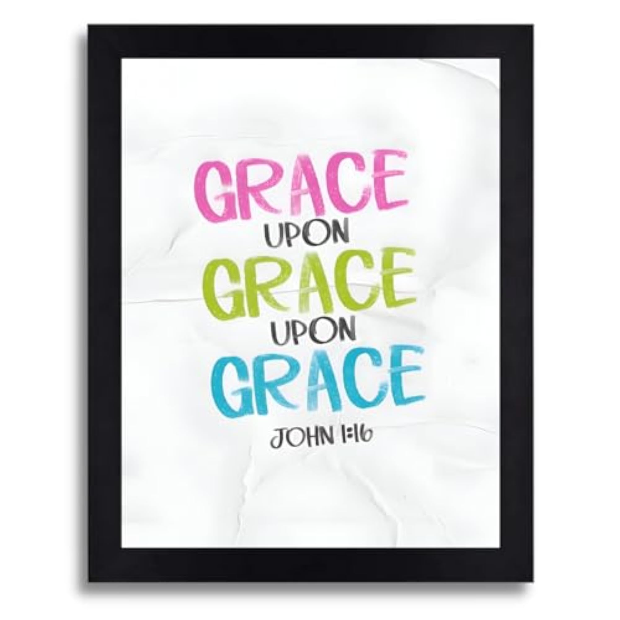 John 1:16 Bible Verse Wall Art Poster Frame